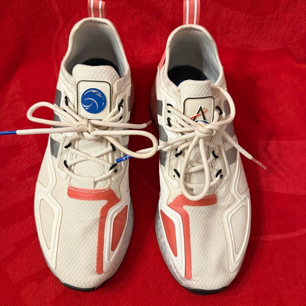 Adidas ZX 2K Boost NASA Special Edition Size 9 Tennis Shoe White Pink Sneaker